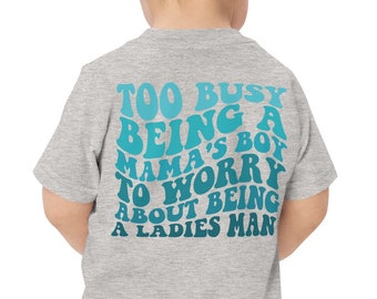 Toddler Short Sleeve Shirt, Boy Graphic Shirt, Mama's Boy T-Shirt, Kid Shirt, Kid Clothes, Boy Apparel, Gift For Young Boy, Ladies Man Shirt