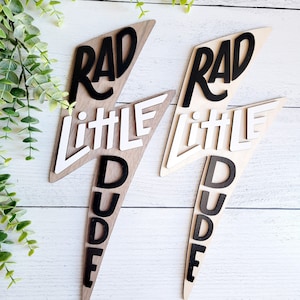 Rad Little Dude Nursery Wood Sign | Baby Boy Nursery Decor | Children's Bedroom Decor | Kid Room Wall Decor | Nursery Gift | Boy Gift