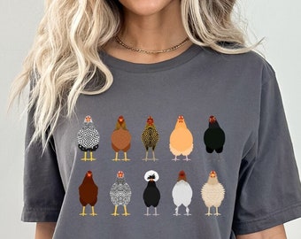 Chicken Shirt, Chicken T-Shirt, Gift For Chicken Lover, Gift For Mom, Farm Animal Shirt, Funny Chicken Shirt, Chicken Lady, Farm Girl Gift