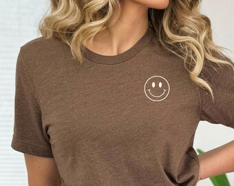 Smiley Face T-Shirt, Happy Face Shirt, Fun Graphic Shirt, Birthday Present For Her, Mom Gift, Retro Shirt, Happiness Apparel, Cute Kid Shirt