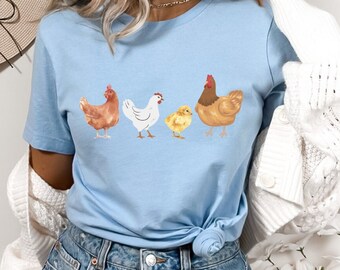 Chicken Shirt, Chicken T-Shirt, Gift For Chicken Lover, Gift For Mom, Farm Animal Shirt, Funny Chicken Shirt, Chicken Lady, Farm Girl Gift