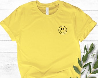 Smiley Face T-Shirt, Happy Face Shirt, Fun Graphic Shirt, Birthday Present For Her, Mom Gift, Retro Shirt, Happiness Apparel, Cute Kid Shirt