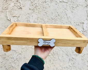 Custom Dog Bowl Feeding Stand | Personalized Breed Dog Feeder | Dog Bowl | Wooden Dog Bowl Stand | Custom Pet Food Tray | Dog Lover