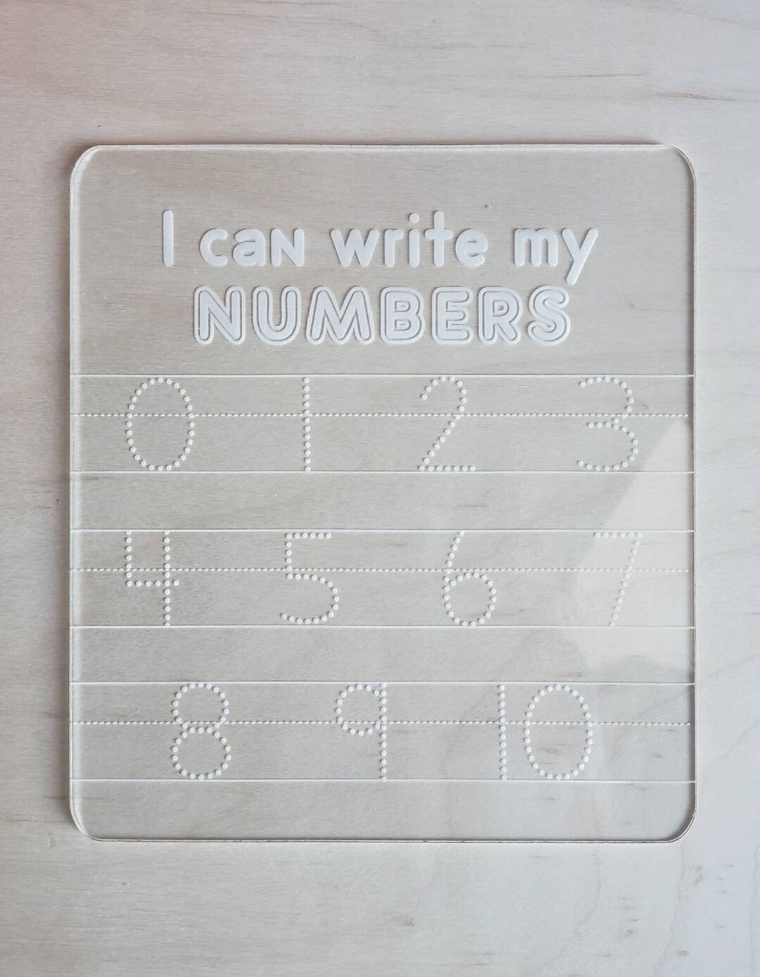 Dry Erase Write My Numbers Tracing Board for Kids Reusable Etsy