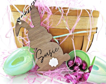 Personalized Easter Basket Tags | Bunny | Gift Tag | Basket Name Tags | Acrylic Bunny Tag | Easter Decor | For Kids | Custom Name | Handmade