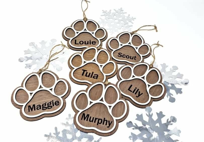 Personalized Pet Ornament | Custom Paw Print Ornament | Dog Lover Gift ...