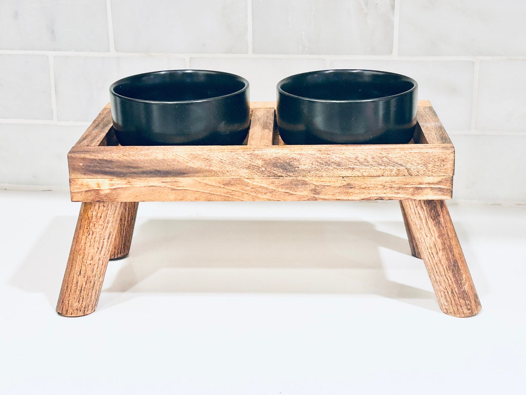 Small Dog Bowl Stand With Bowls Raised Dog Food Stand Elevated Dog