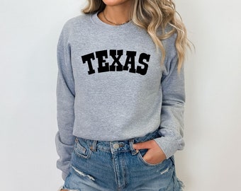 Texas Sweatshirt, Bundesstaat Texas, The Lone Star State, Austin Shirt, Houston Sweatshirt, Crewneck, Geschenk für Männer oder Frauen, Reise, Unisex