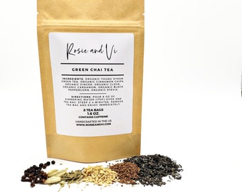 Green Chai Tea | Small Batch Loose Leaf Tea | Best Selling Tea | Herbal Tea | Hand Crafted Tea | Gourmet Tea | Tea Sample Pack