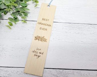 Best Grandma Bookmark | Gift For Grandma | Personalized Bookmark | Family Keepsake | Gift from Grandchildren | Stocking Stuffer | Engraved