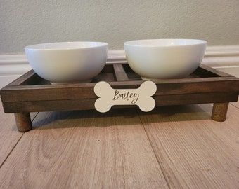 Custom Dog Bowl Feeding Stand | Personalized Breed Dog Feeder | Dog Bowl | Wooden Dog Bowl Stand | Custom Pet Food Tray | Dog Lover