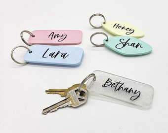 Colorful Keychain | Custom Calligraphy Keychain | Personalized Gift for the Traveler | Acrylic Keychain | Gift for Her | Add Your Name