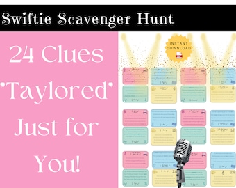 Swiftie Scavenger Hunt - A "Taylored" Treasure Hunt just for you - PDF Instant Download - 24 Clues!