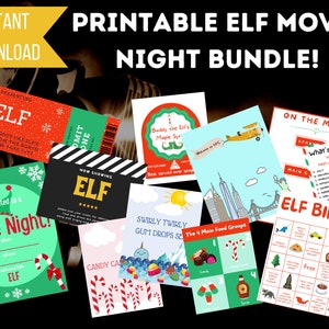 Elf Movie Night PRINTABLE Bundle! Instant Download - 17 Pages With ...