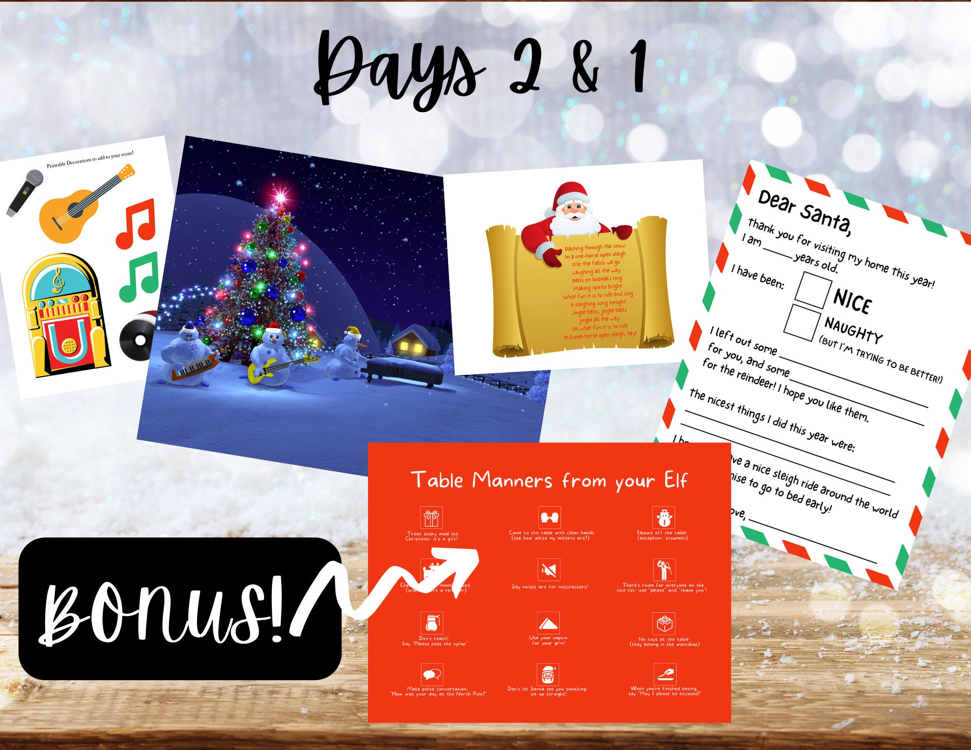ELF Countdown to Christmas Printable INSTANT DOWNLOAD 10 Etsy