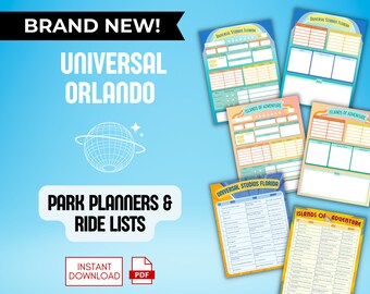2024 Universal Orlando Park Planner & Ride List (Printable PDF)