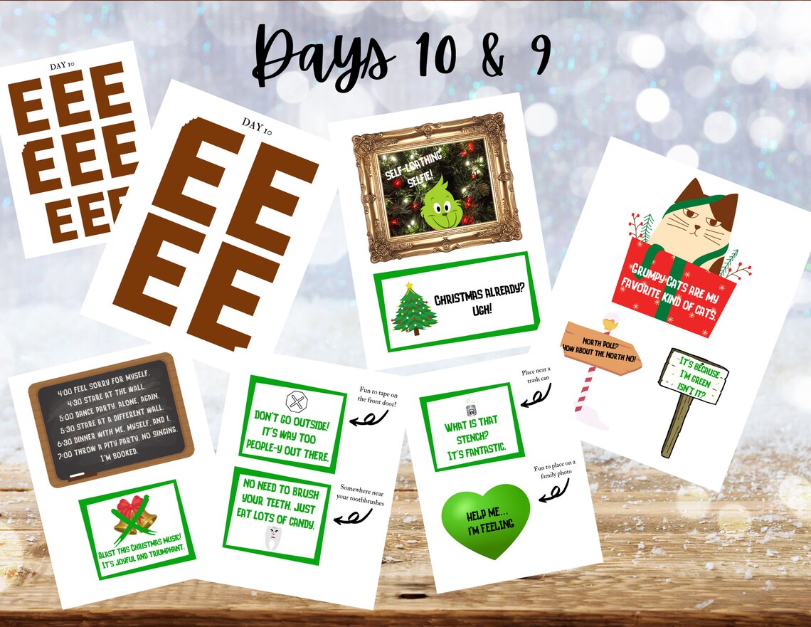 ELF Countdown to Christmas Printable INSTANT DOWNLOAD 10 Etsy