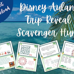 Aulani Trip Reveal Scavenger / Treasure Hunt ! 8 Clues + Signs - Treasure Hunt SURPRISE with Menehune Optional Add-in!
