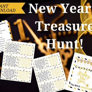 New Year&#39;s Eve Treasure Hunt: Family Fun Activity (Instant Download)