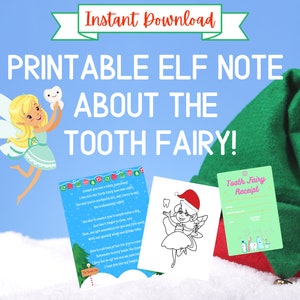 Paquete de duende y hada de los dientes. DESCARGA INMEDIATA: carta de tu duende + actividad para colorear del hada de los dientes: actividad de duende que perdió un diente