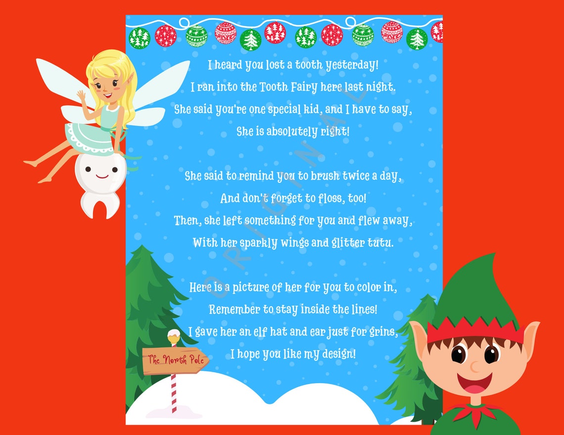 Elf &amp; Tooth Fairy Bundle INSTANT DOWNLOAD Letter from your | Etsy