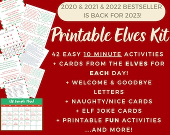 COMPLETE Elf Bundle for 2+ ELVES! 42 Printable Cards and Activities planned out and EASY for more than 1 elf! Instant Download