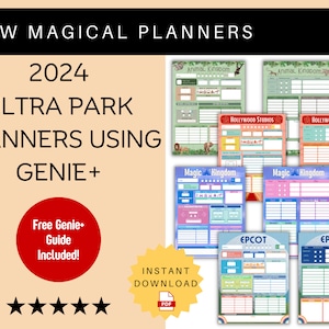 2024 WDW Ultra Daily Park Planner - FREE Genie+ Guide - Orlando Theme Park Printable -  Instant Download PDF