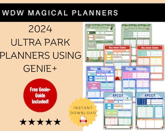 2024 WDW Ultra Daily Park Planner - FREE Genie+ Guide - Orlando Theme Park Printable -  Instant Download PDF