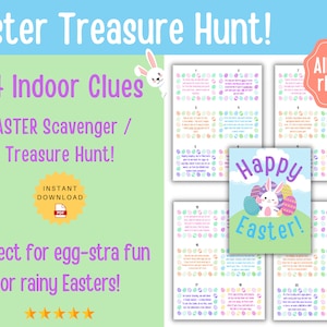 Easter Scavenger Hunt: 24 Rhyming Indoor Clues (PDF Download)
