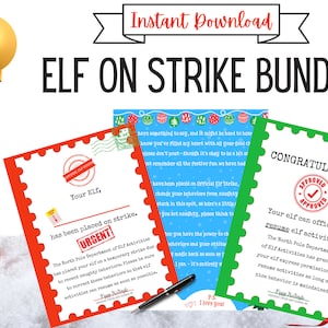 Elf on Strike Printable Bundle! INSTANT DOWNLOAD - Letter From Your Elf ...