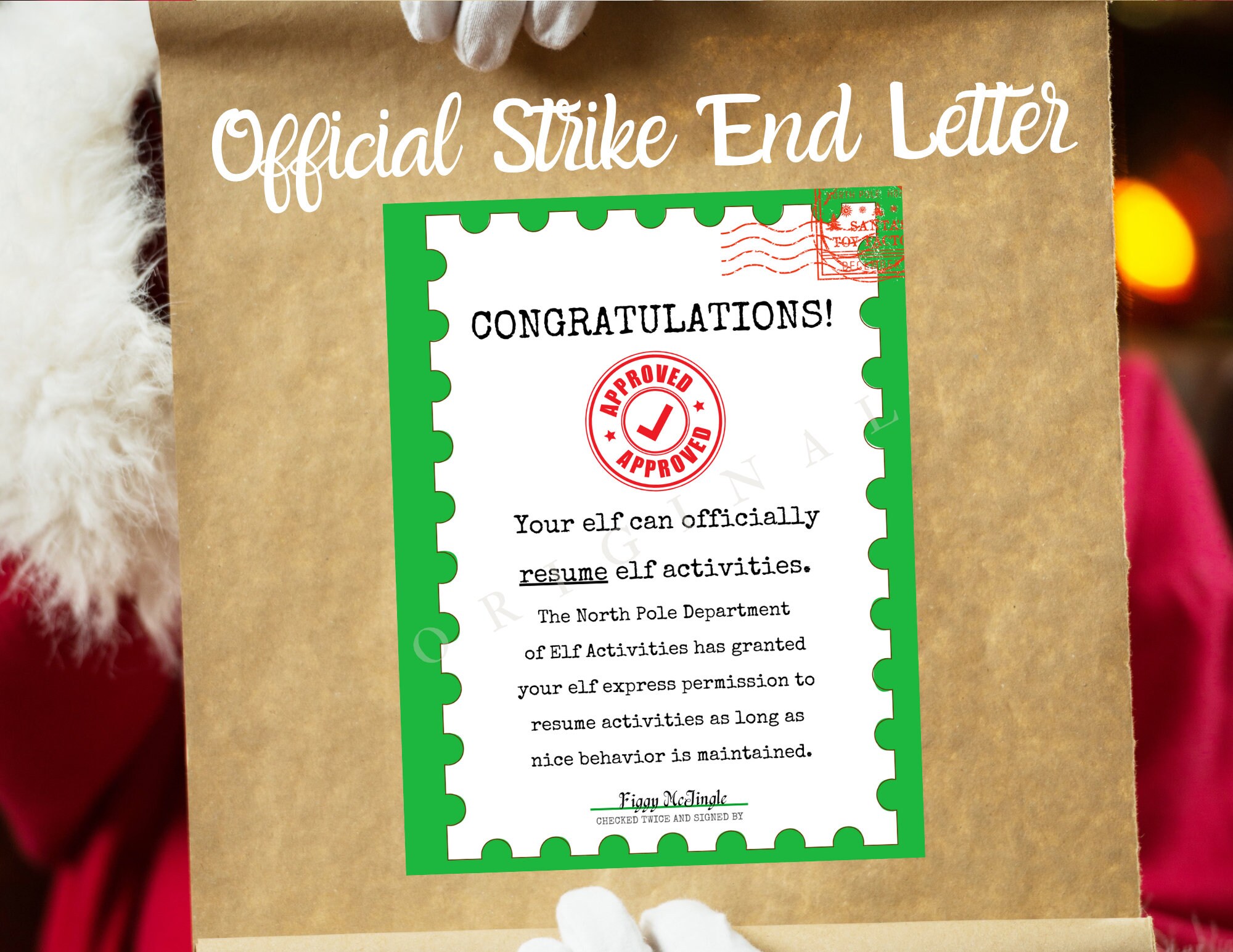 Elf On Strike Printable Bundle INSTANT DOWNLOAD Letter From Etsy