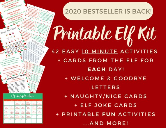 COMPLETE Elf Bundle 42 Printable Cards and Activities