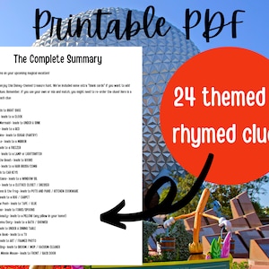 Magical Theme Park Trip Reveal Scavenger / Treasure Hunt ! 24 INDOOR ...