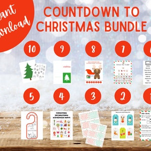 Aftellen naar Kerstmis - Afdrukbare INSTANT DOWNLOAD Kerstactiviteitenbundel voor kinderen - Kerstbrief, Kerstspelletjes, speurtocht + meer!