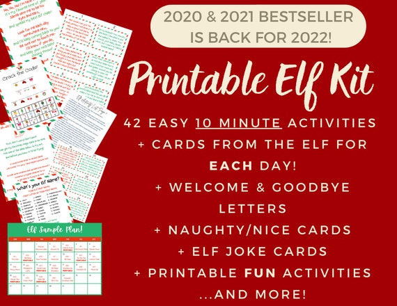 COMPLETE Elf Bundle 42 Printable Cards and Activities