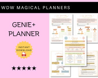 2024 WDW Genie+ Planner - Orlando Theme Park Printable -  Instant Download Printable PDF