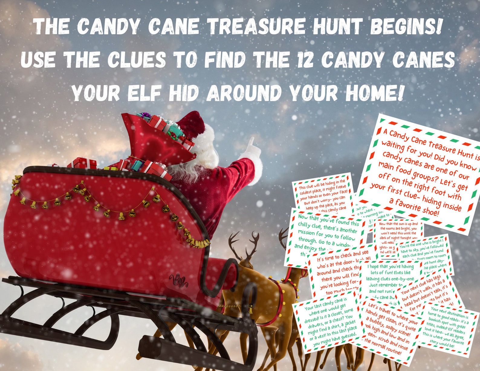 Elf Candy Cane Treasure Hunt INSTANT DOWNLOAD Easy Elf - Etsy