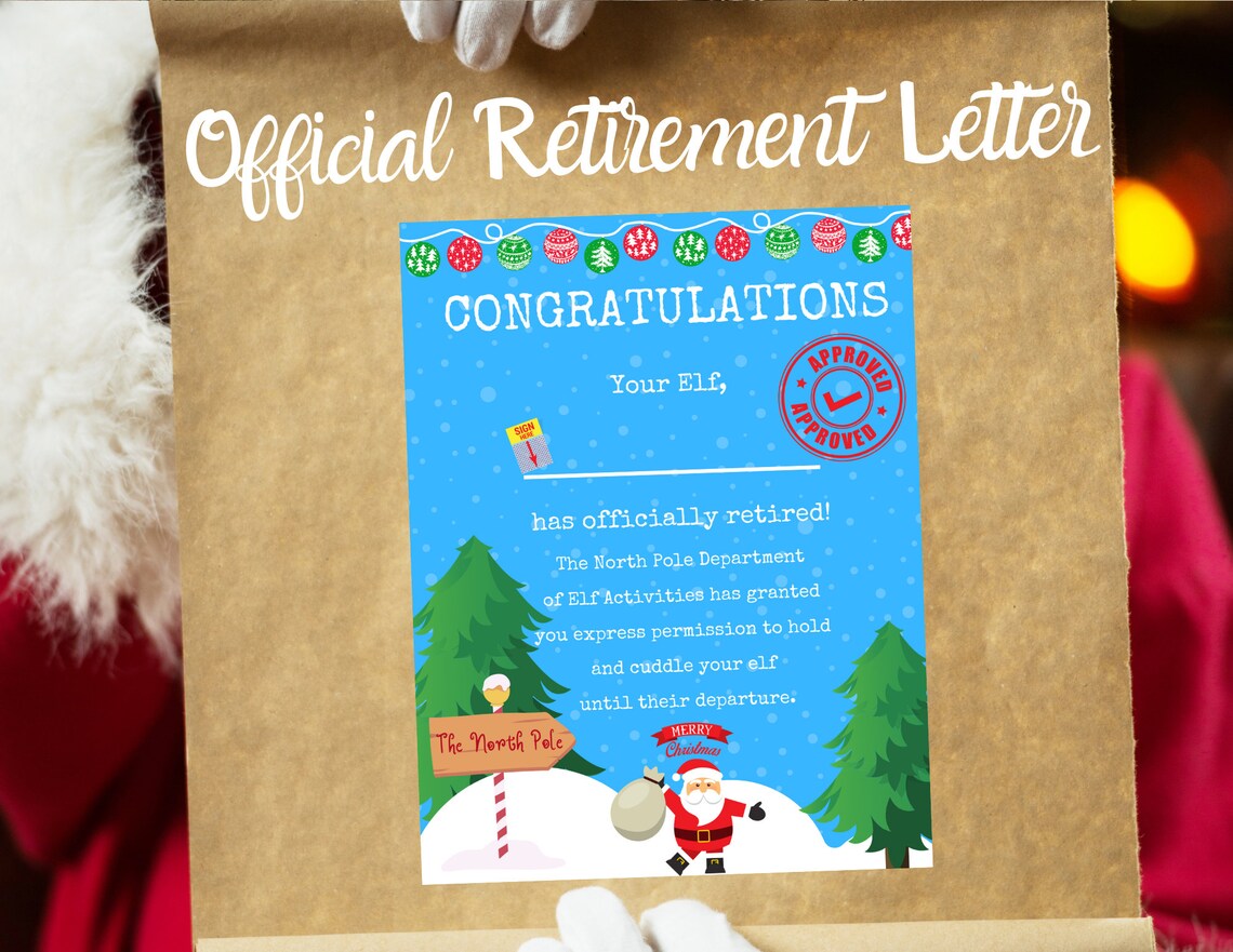 Elf Retirement Letter Bundle Elf Retires Printable INSTANT Etsy Hong Kong