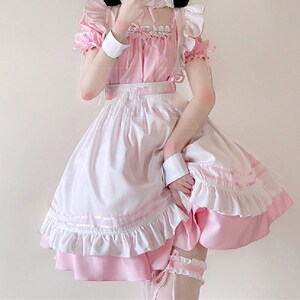 Pink Maid Dress Cosplay Costume Maid Dress Maid - Etsy
