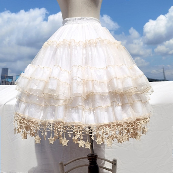 Gold Star Lolita Petticoat Sweet Petticoat Hoop Skirt - Etsy Polska