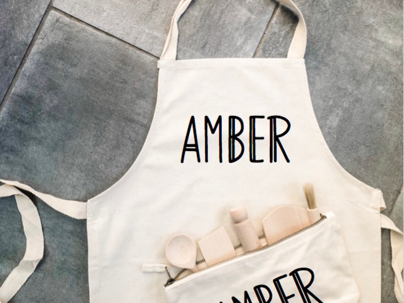 Childs Personalised Apron, Large name, Large letters, Large font, Star Baker, baking set, present, cooking, baking, role play, Christmas image 1