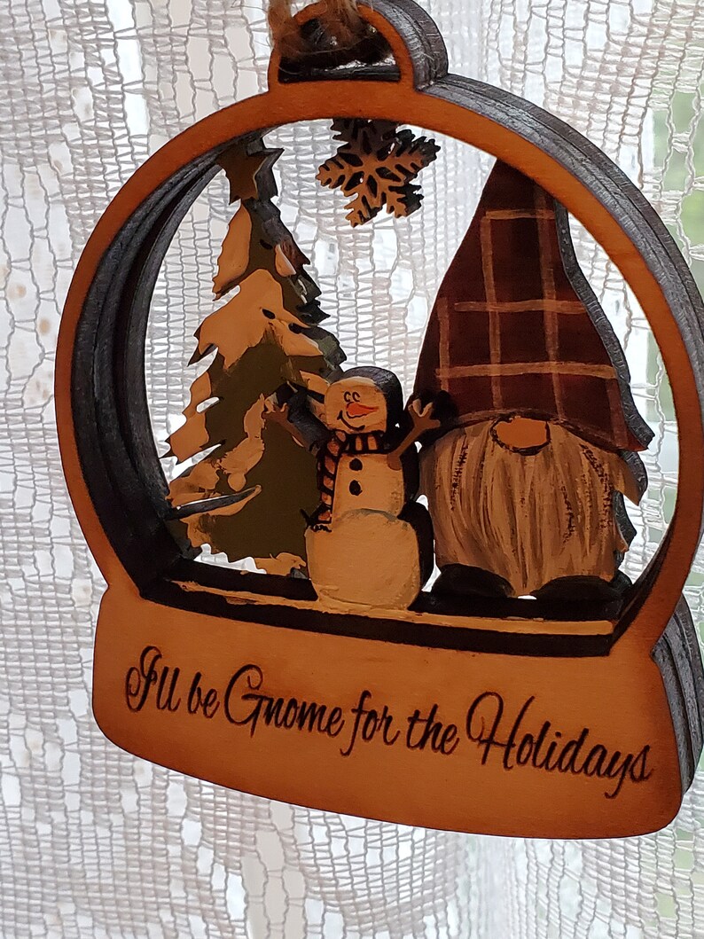 Download Gnome Snowman Christmas Globe Ornament Svg laser cut file ...