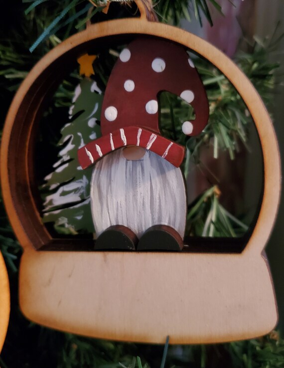 Download Gnome Christmas Snowglobe Ornament Svg Laser Cut File Etsy