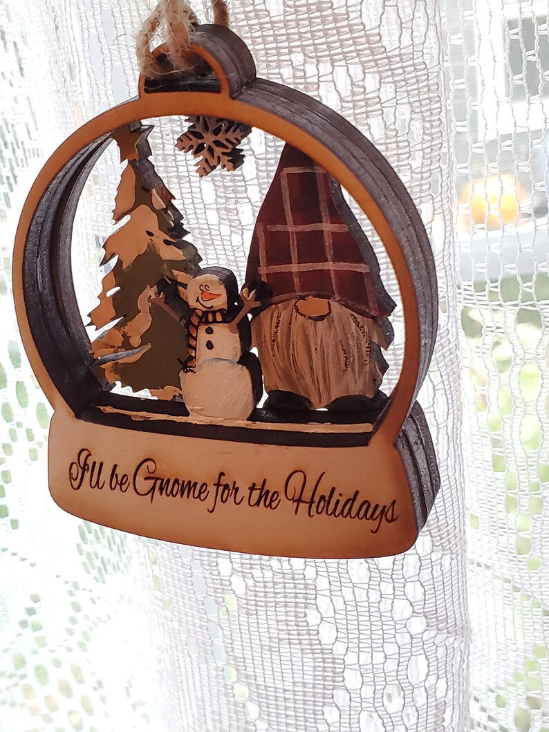 Download Gnome Snowman Christmas Globe Ornament Svg laser cut file ...