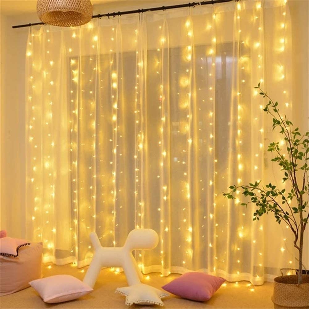 304 LED Curtain String Lights 9.8 x 9.8 ft 8 Modes Plug in Etsy