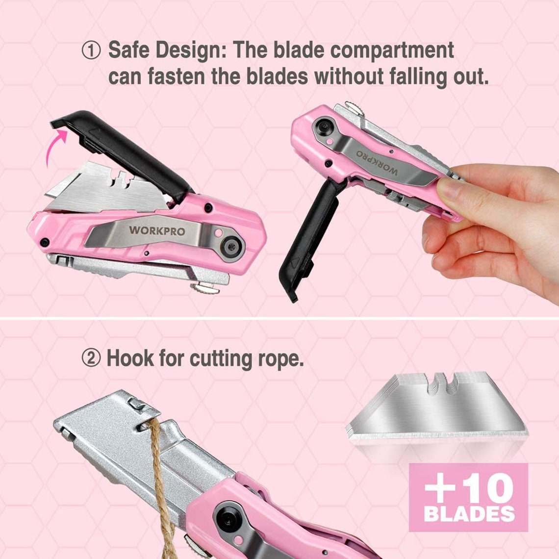 QuickChange Pink Box Cutter with Blade Storage Compartment Etsy