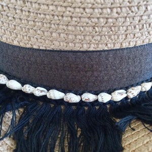 Wide Brim Beach Hat Summer Black Stripe Hat for Ladies and Women image 8