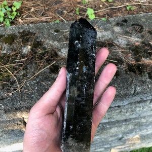 Large Black Smoky Quartz, Morion Quartz with Rainbows