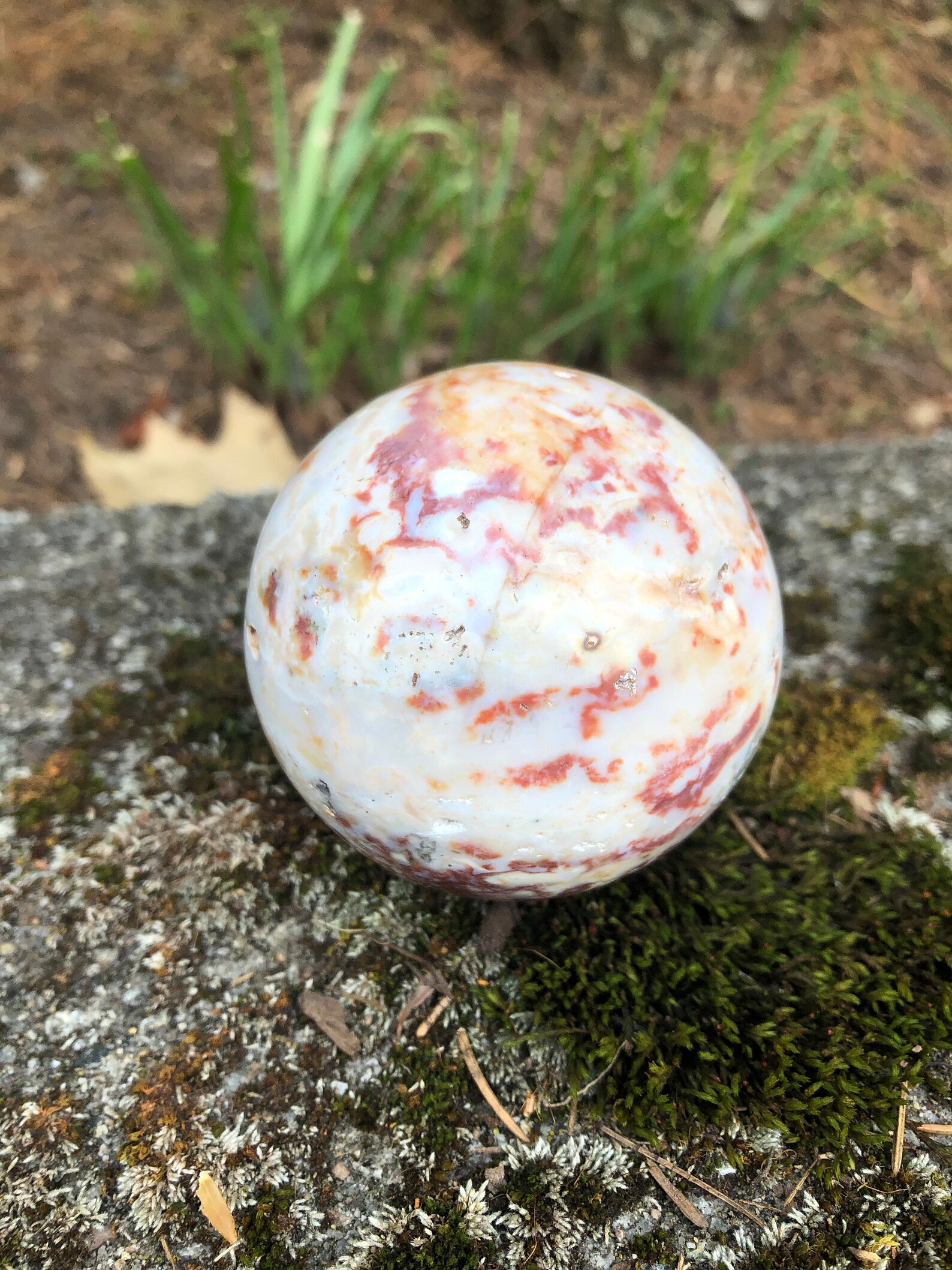 Interesting Red and White Jasper Sphere 59mm Jasper Sphere Etsy
