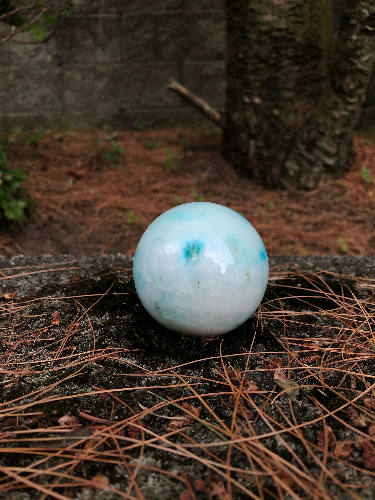 Unique Blue Stone Sphere Possibly a Blue Hemimorphite Sphere | Etsy